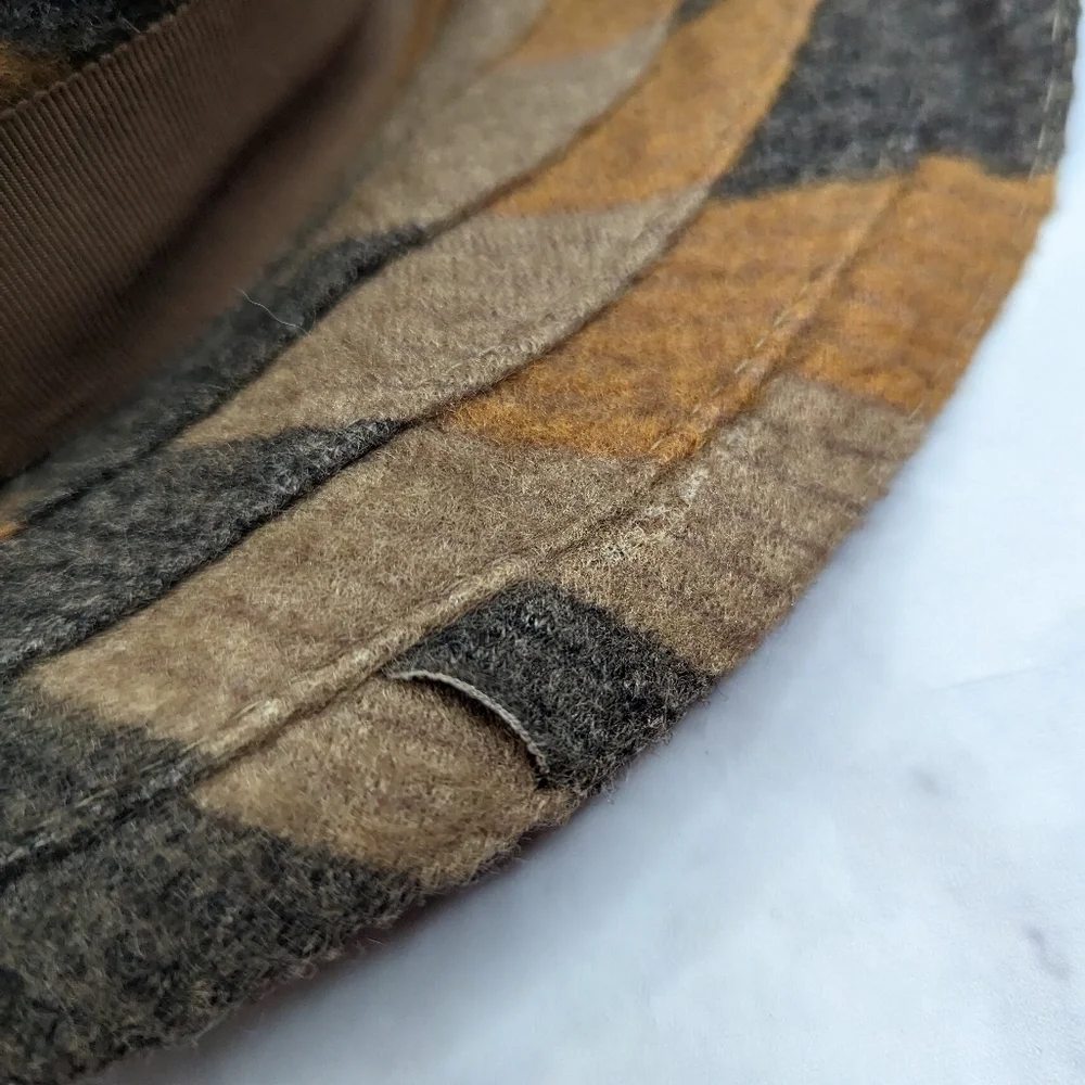 Vintage Wool Hat Floppy 40s 50s Bow Brown Tan Union Made Cloche United Hatters - Picture 9 of 11